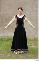  Medieval Castle lady in a dress 2 a poses black dress historical clothing medieval whole body 0001.jpg